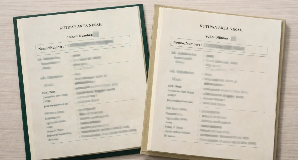 akta nikah di buku nikah